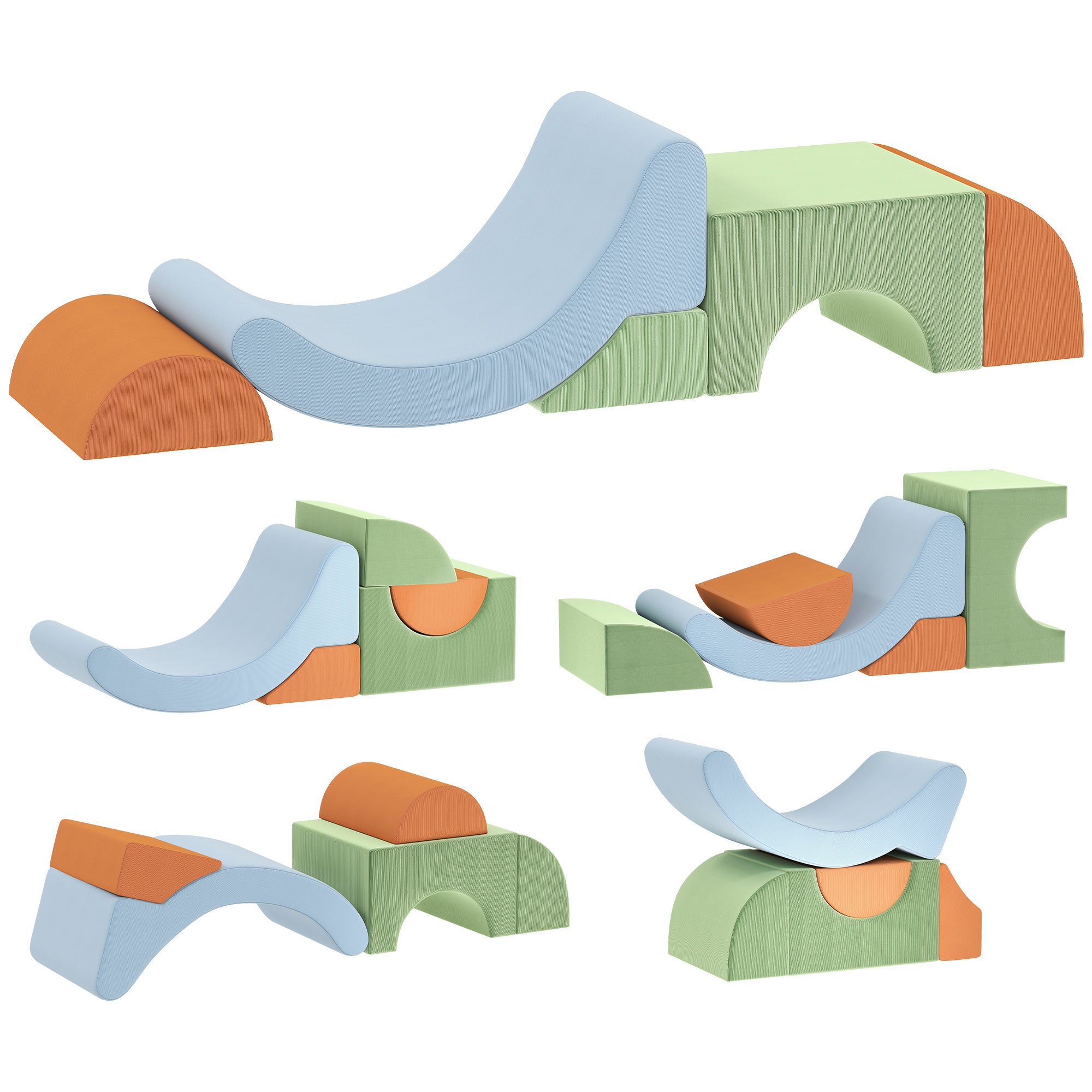 Blocs De Construction Souples Pour Bébé - Set De 4 Pièces En Mousse Bleu-gris Pour Escalade Et Jeux D'éveil - Tapis De Jeu Sécurisé Pour Intérieur