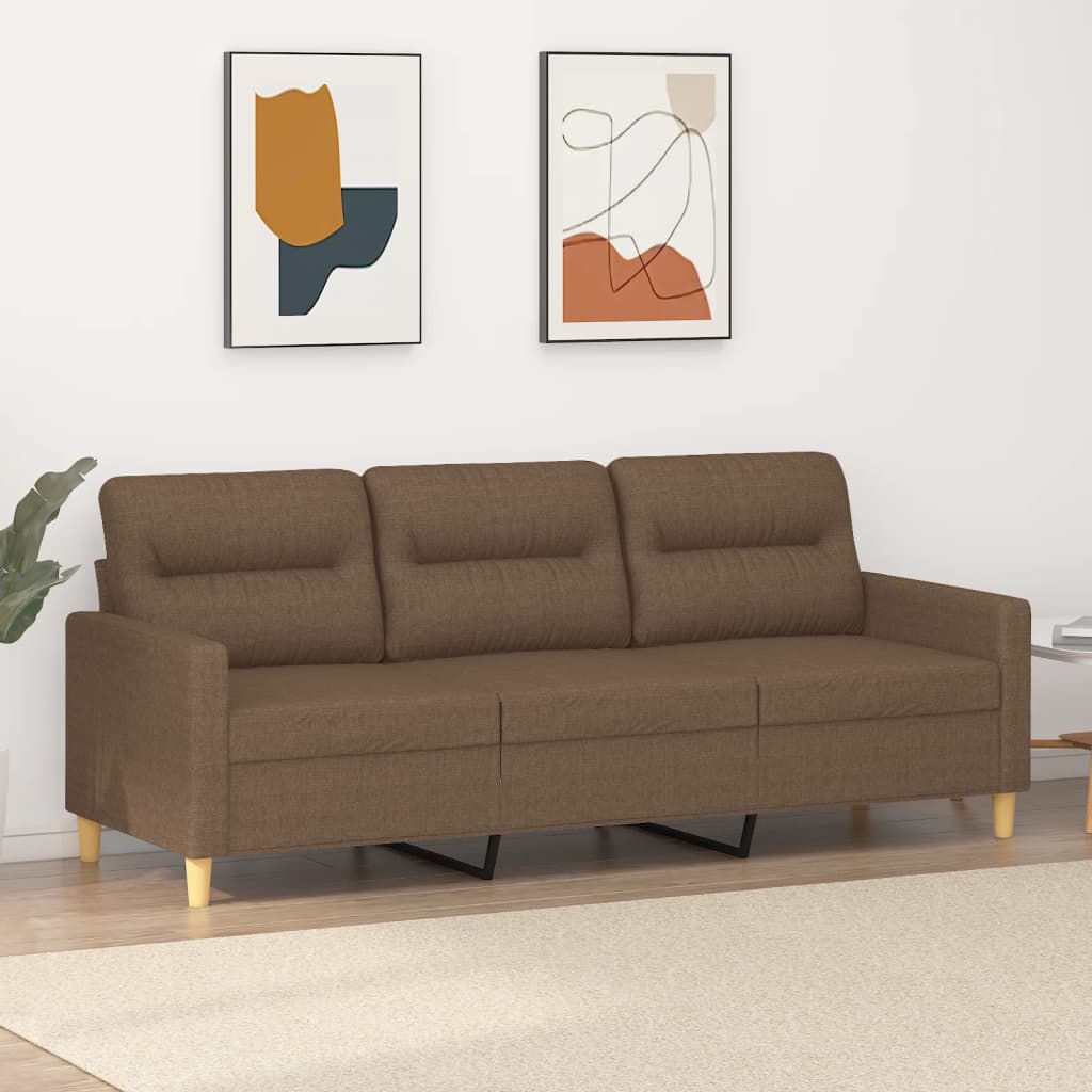 Sofá de 3 plazas | sofá de salón | sofá de descanso de tela marrón 180 cm cfw66069