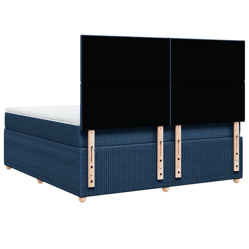Maison Exclusive - Sommier à lattes de lit avec matelas Bleu 180x200 cm Tissu - 6
