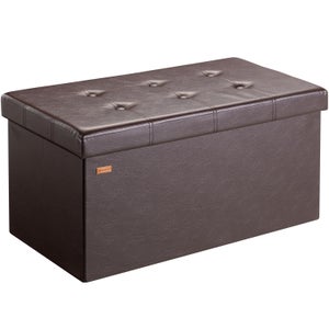 Banc De Rangement, Banc Coffre Banquette Pliable Noir 76x38x38 Cm Faux Lin  Asaf83278 Meuble Pro