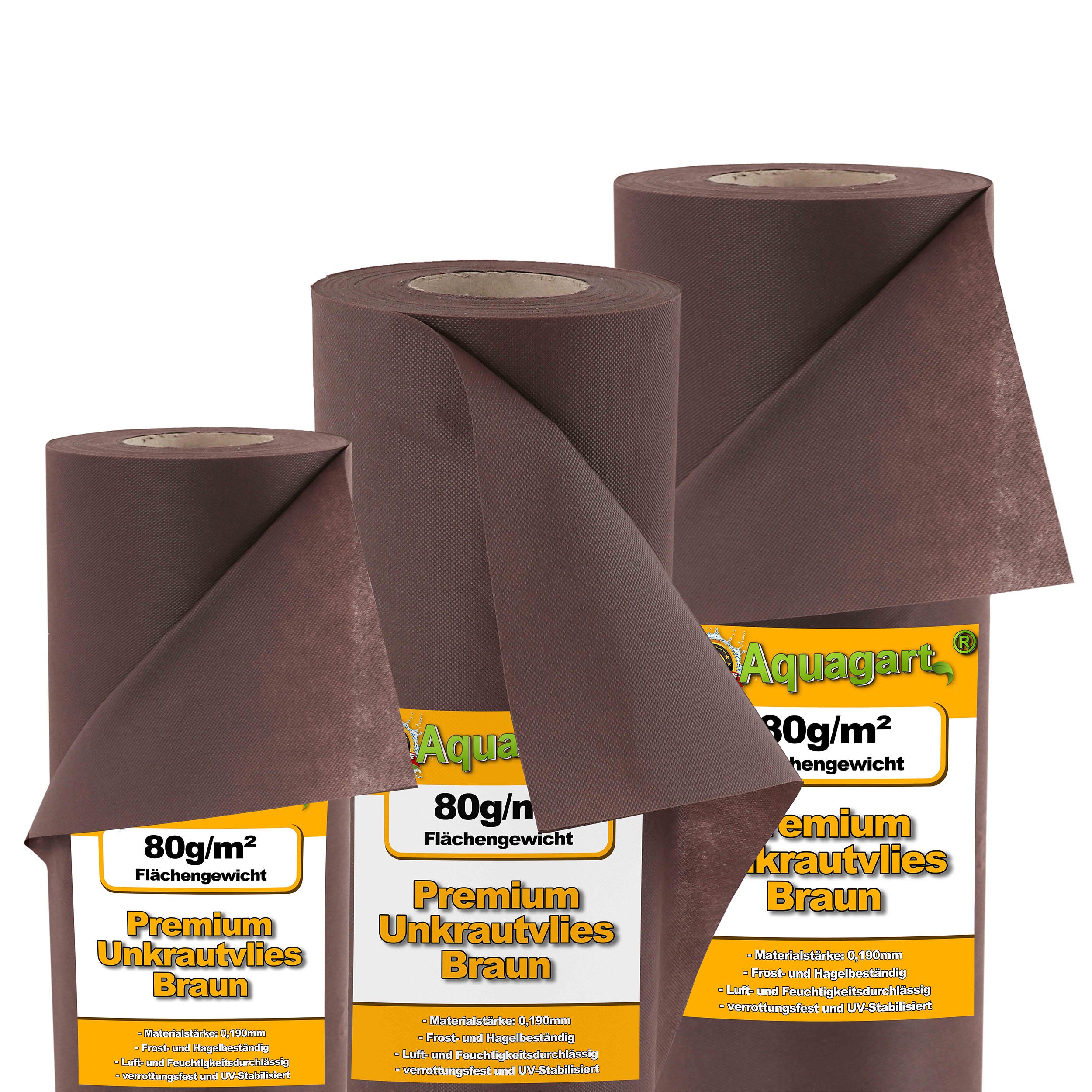 Folia ściółkująca 154 m², filc ściółkujący do zwalczania chwastów, 80 g tkanina ściółkująca, szerokość 1,4 m, brązowa