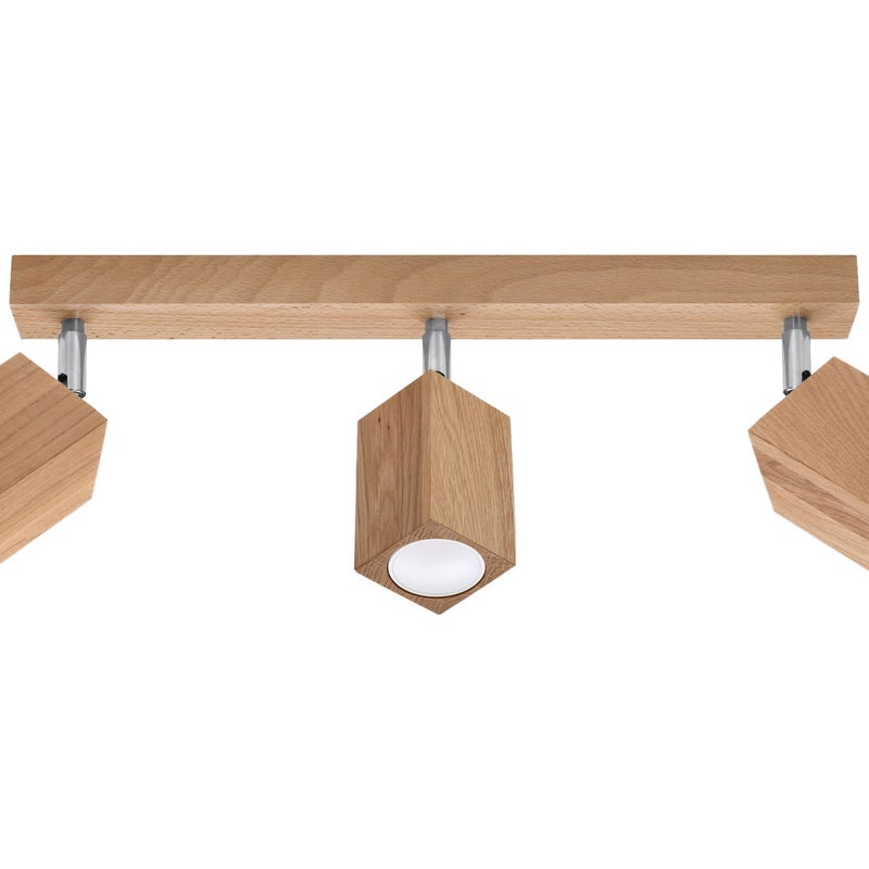 Reflektor sufitowy spot natynkowy Keke listwa ciemne drewno-chromowany 3xGU10x40W wym: 5 x 45 cm metal Sollux Lighting