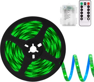 Foeska Bande LED à Piles 2m – 24 Boutons Télécommande – Décoration Intérieur Extérieur Étanche IP65