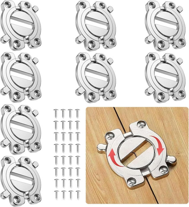 Lot de 8 Connecteurs de Boucle de Table Robustes avec Verrous, Quincaillerie pour Rallonges de Table DIY