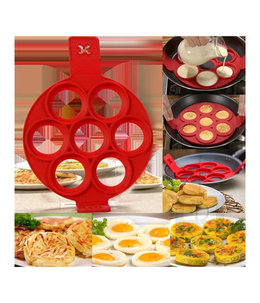 Trade Shop - Stampo In Silicone Per Pancakes Cucina Frittelle Antiaderente Padella Omelette - - 3