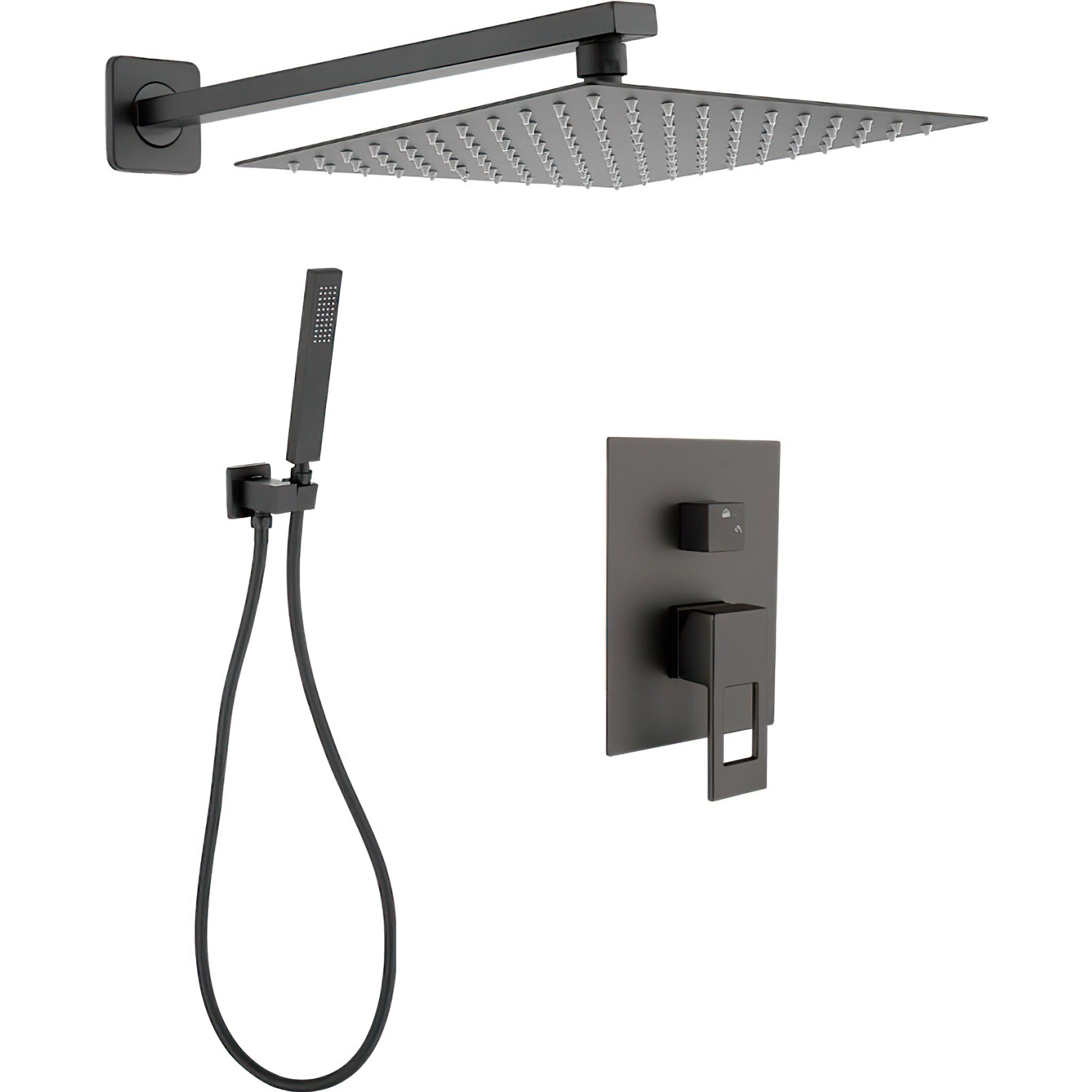 Cocofy Spatola Per Doccia In Silicone Nero 21 Cm - Set Con Panno Microfibra E Gancio, Antigraffio E Ergonomico