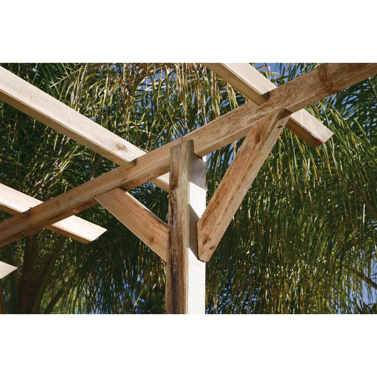 KIT DE PÉRGOLA DE MADEIRA 4X3,6X2,4 M + POSTES 12X12 NORTENE - 6