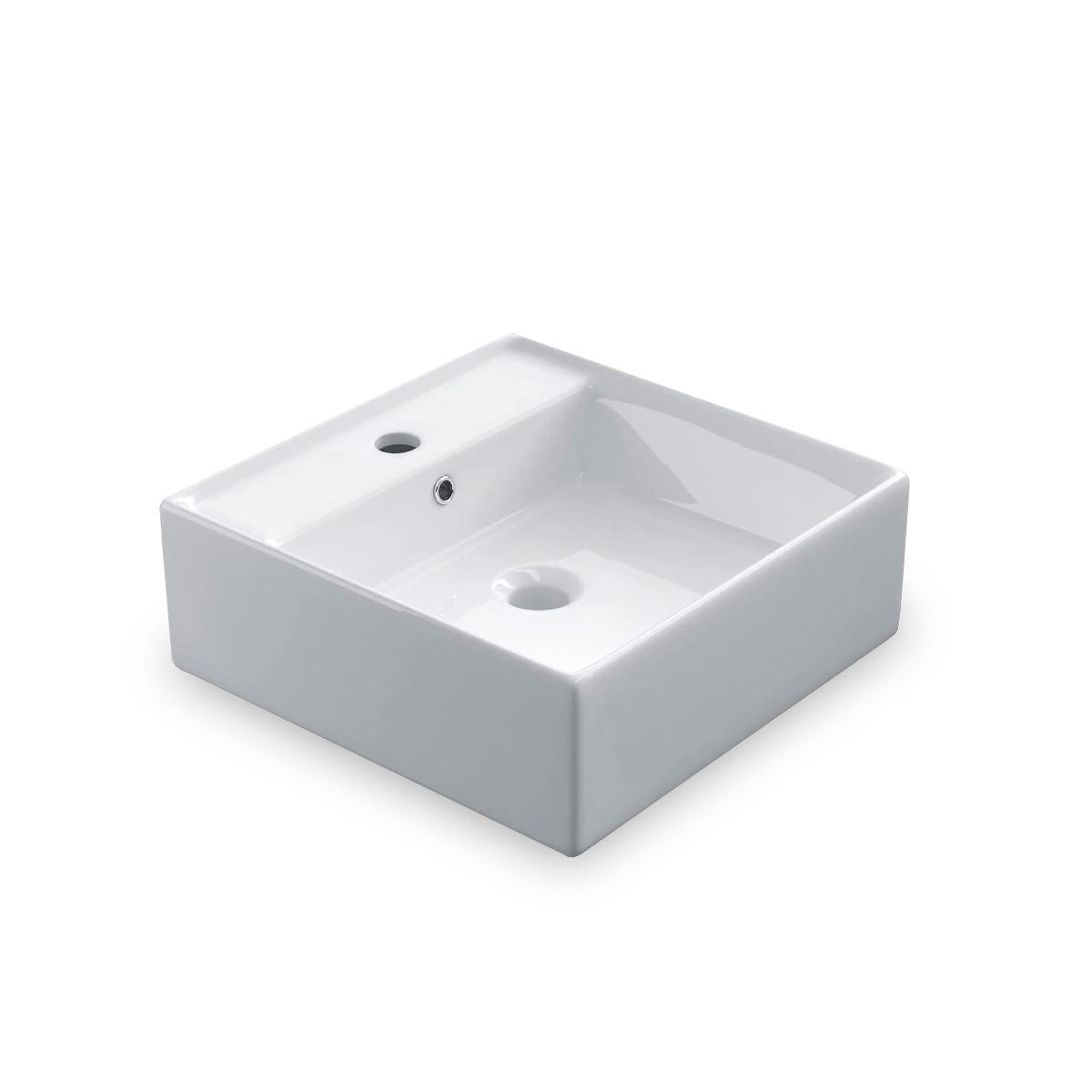 Vasque à poser céramique carré 40 x 40 x 15 cm lave mains SK40 blanc ...