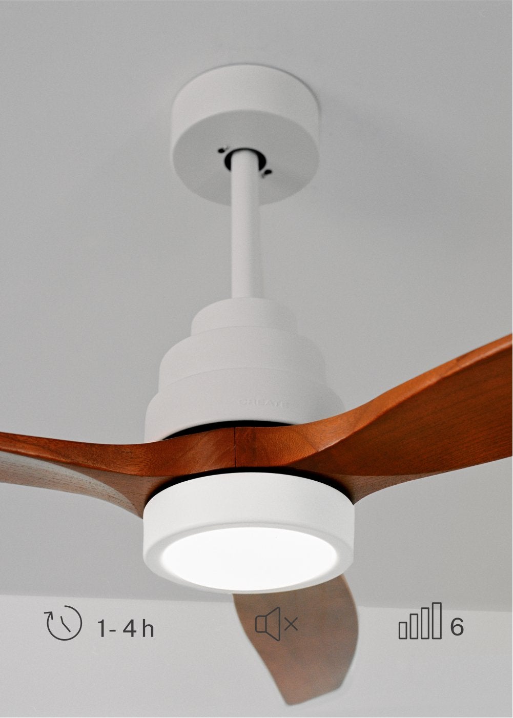 CREATE - WIND STYLANCE M - Ventilateur de plafond 40W silencieux 100% bois Ø 132 cm avec eclaraige sans wifi - 5