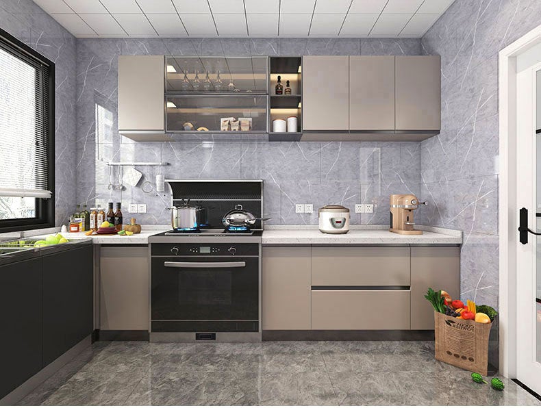 Lot de 10 autocollants de sol auto-adhésifs, autocollant mural en marbre de Simulation épaissi, antidérapant, résistant à l'usure et imperméable - 4