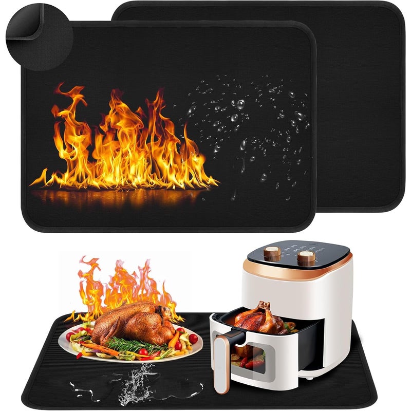 Mata Odporna na Ciepło 60x80cm, Zestaw 2 Mat Silikonowych Ognioodpornych, Ochrona do Frytkownicy i Mikrofalówki