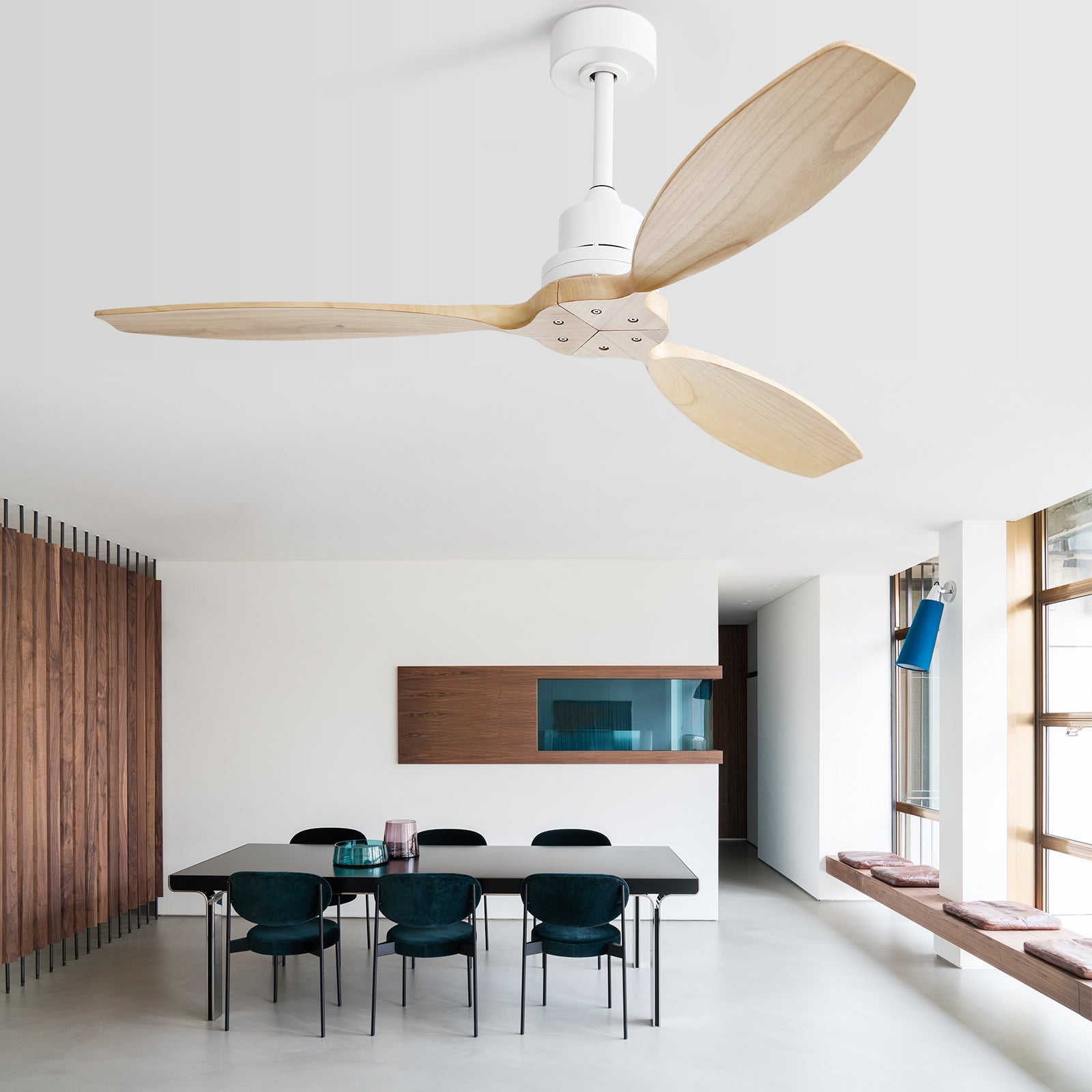 Ventilatore da Soffitto Ventilatore a soffitto invisibile da 48 pollici con luce a led 6 velocità, ventilatori a soffitto reversibile con remoto per soggiorno camera da letto con Luce Lampada