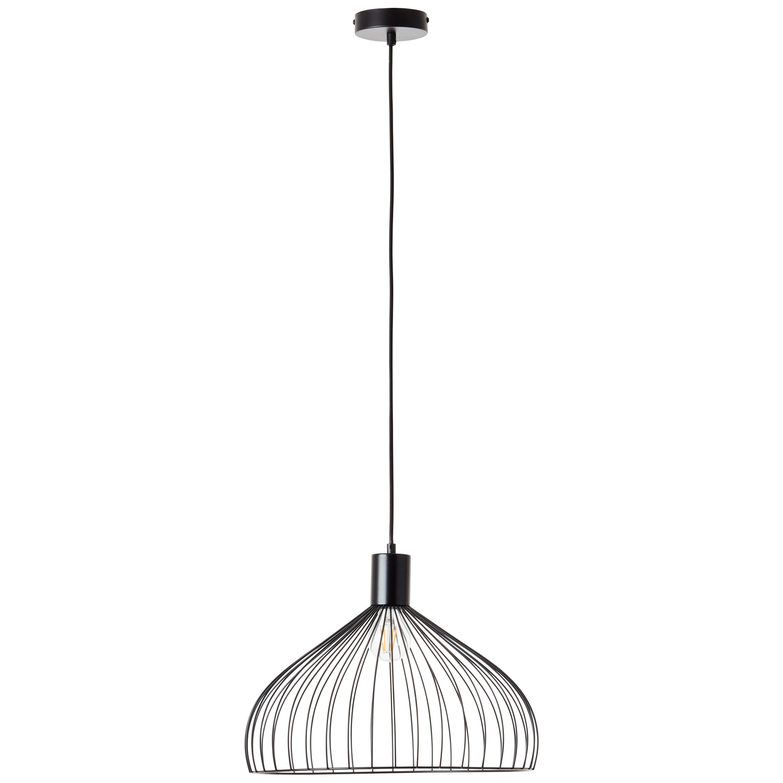 Brilliant Lampa wisząca Erena 38cm jasnoróżowy metal/drewno 1x A60, E27, 60 W, pasuje do zwykłej żarówki (brak w zestawie) - 2