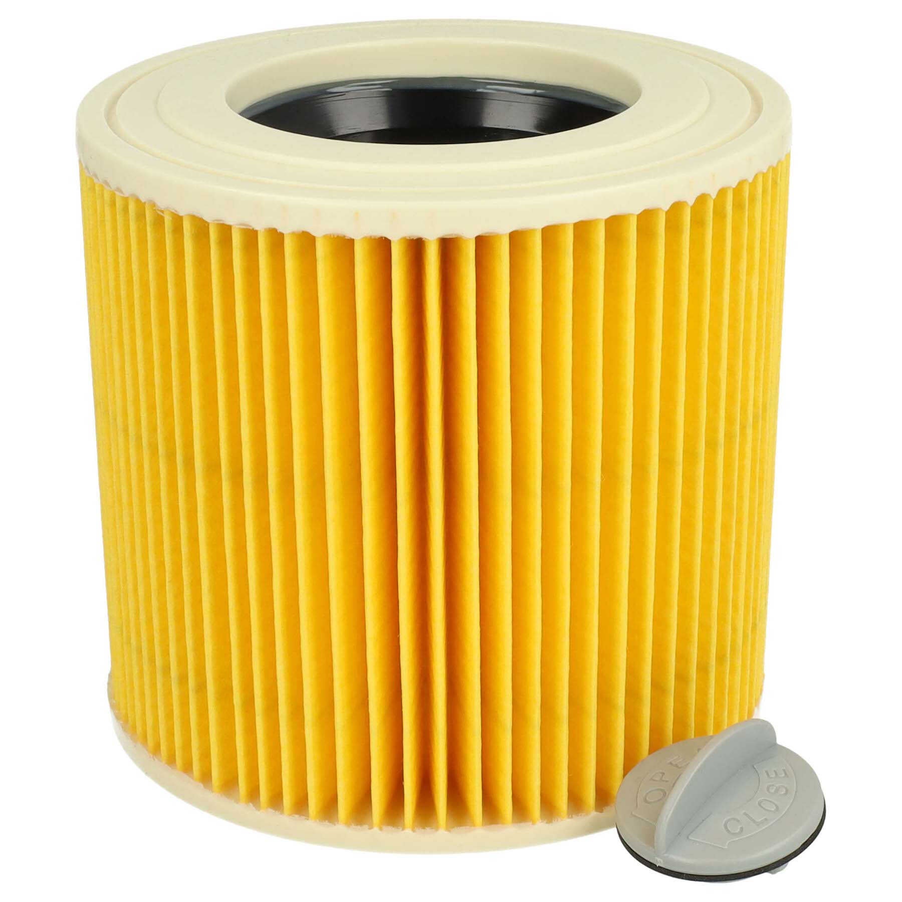 vhbw Filtre à cartouche compatible avec Kärcher NT 27/1 ME Professional, NT 48/1 TE Professional aspirateur à sec ou humide - Filtre plissé - 5