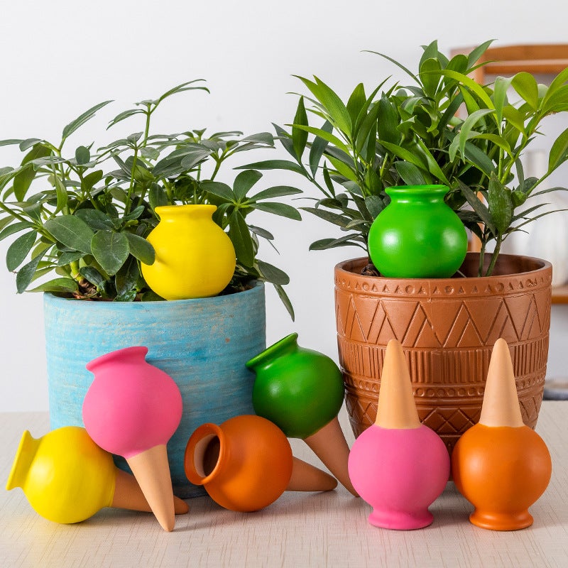 Lot de 4 goutteurs d’eau en céramique–Système d’irrigation goutte-à-goutte automatique pour plantes en pot–Arrosage décoratif pour intérieur/extérieur - 2