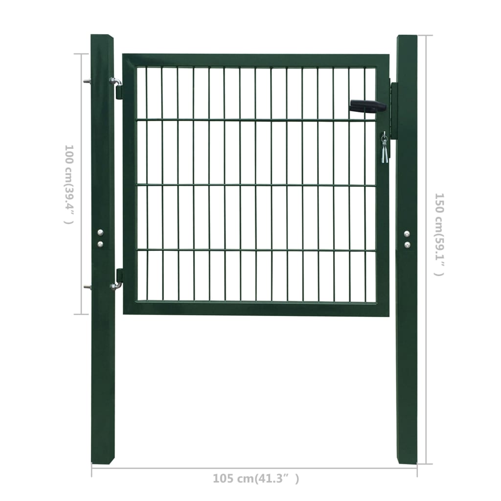Portillon Acier Vert 105x150 cm - 7