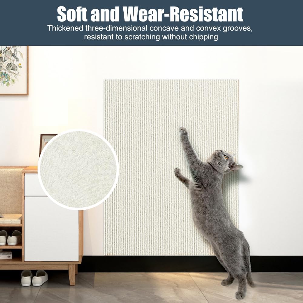 Tappetino Tiragraffi Per Gatti Autoadesivo - Protezione Per Divano E Muri 40x200 Cm