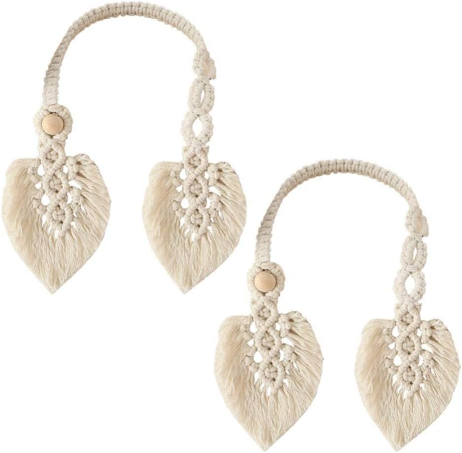 Embrasse Rideau de Style Bohème en Macramé Tressé – | La Boutique Déco