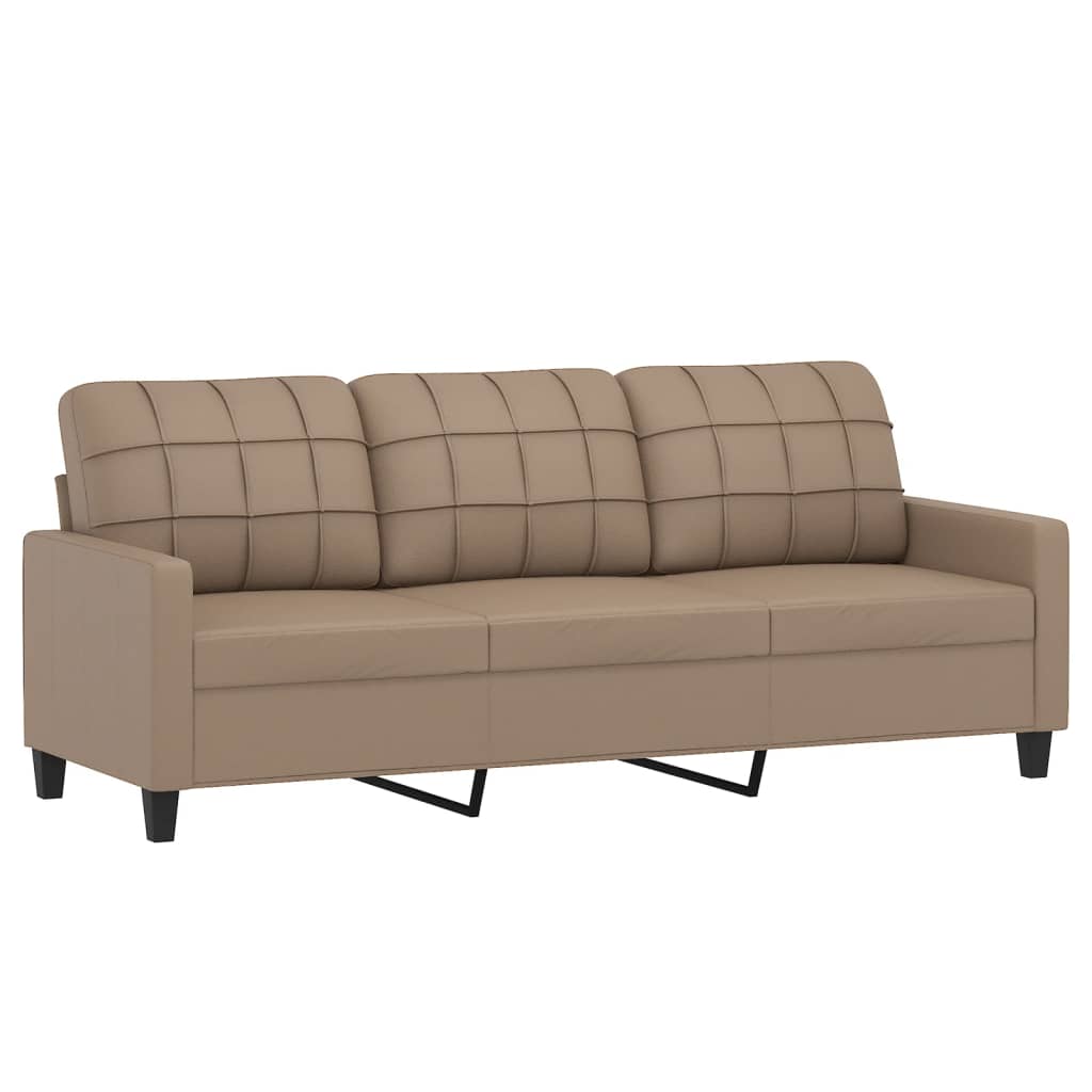 Ensemble de canapés 2 pcs avec coussins Cappuccino Similicuir vidaXL - 9