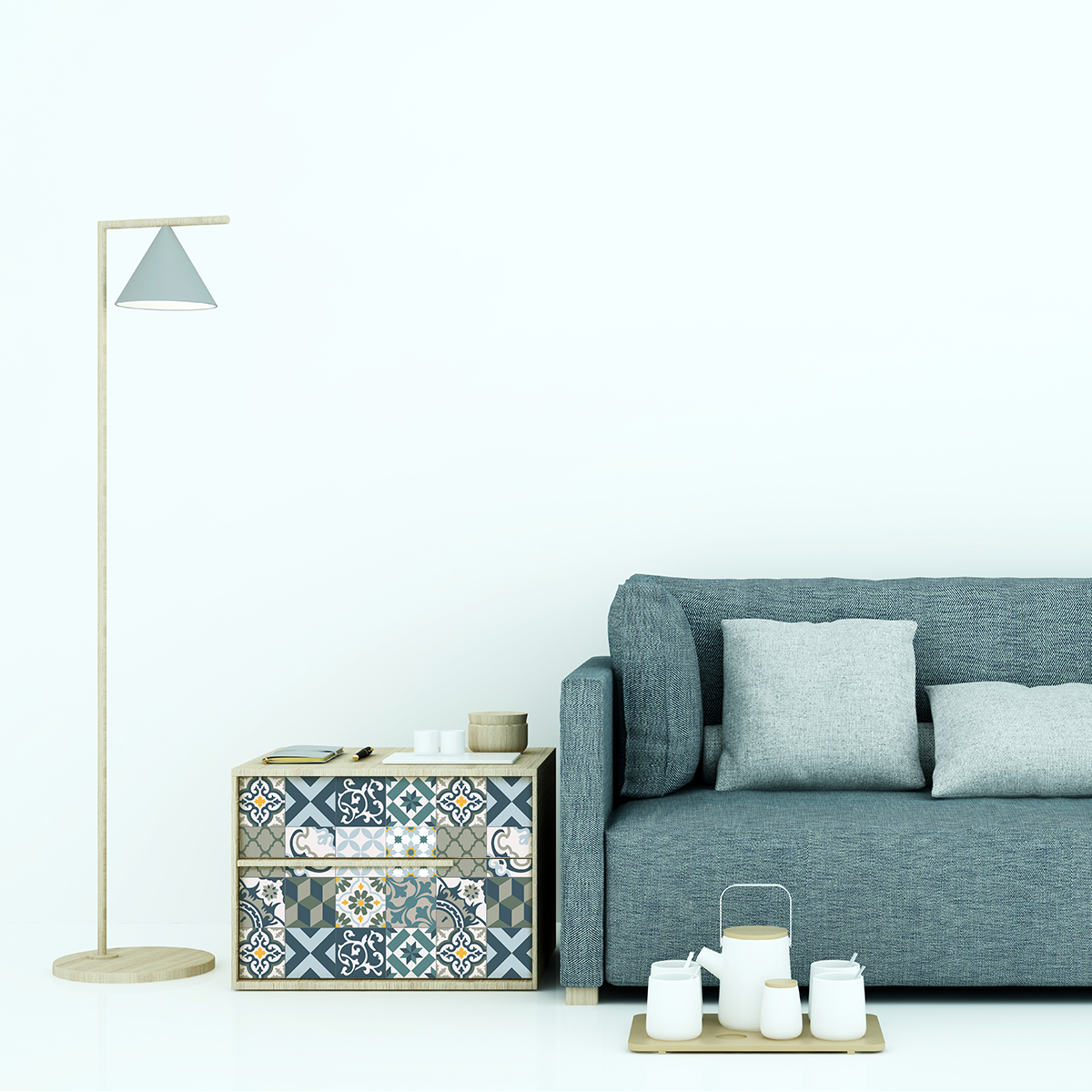 24 adesivi piastrelle di cemento mobili paulina - Sticker adesivo - adesivi murali - 24stickers20x20cm - 5