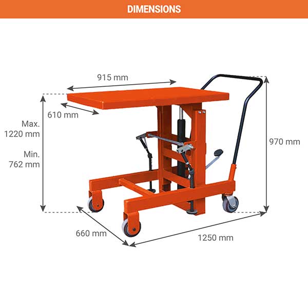 Plateforme élévatrice encastrable 900kg - Hauteur 1220mm - Plateau 915x610mm - ZC48 - 2