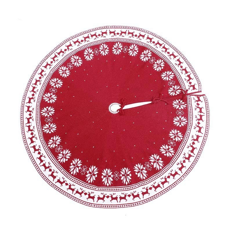Jupe De Sapin Noël Faite Main - Rond 43 Pouces, Rennes Rudolph, Nez Rouge Coton