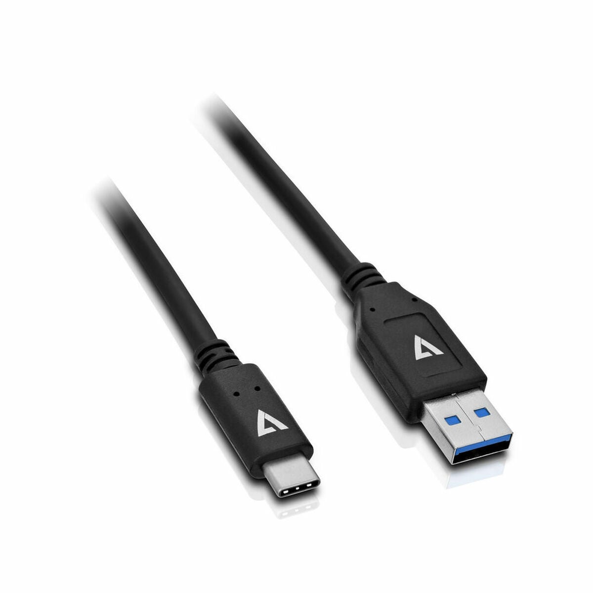 Cable USB A a USB C V7 V7U2C-1M-BLK-1E Negro 1 m | Leroy Merlin