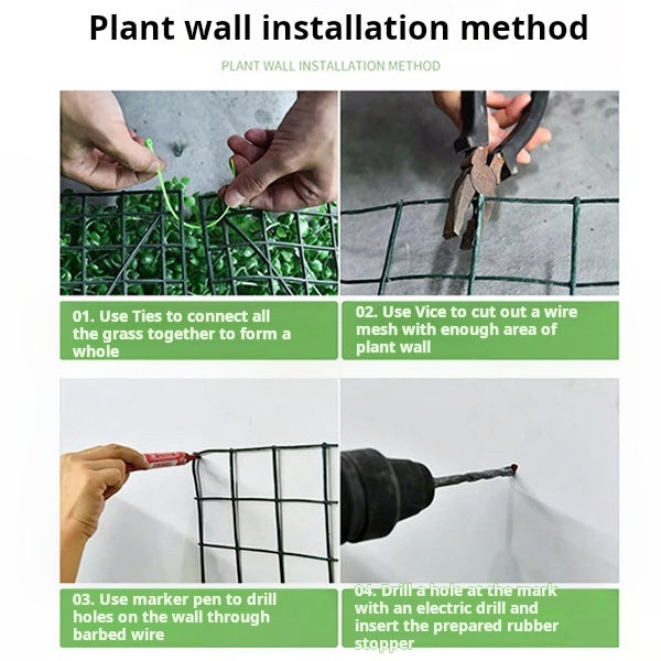 Hojas artificiales de 50 x 50 cm, resistente a los rayos UV, para pared verde, césped, plantas artificiales para decoración de interior y exterior - 3