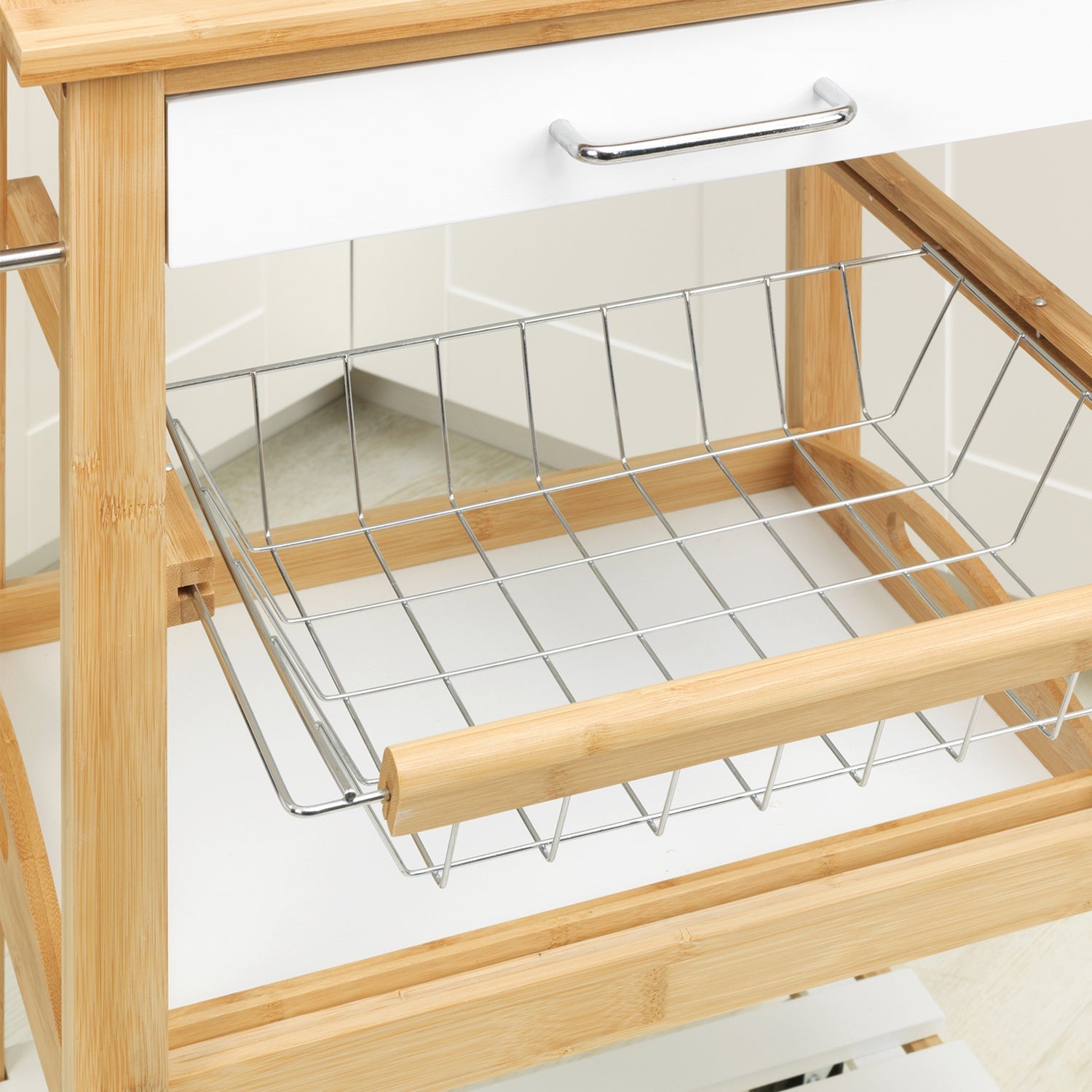 FINJA, bois de bambou + MDF, blanc, WENKO, WENKO - 7