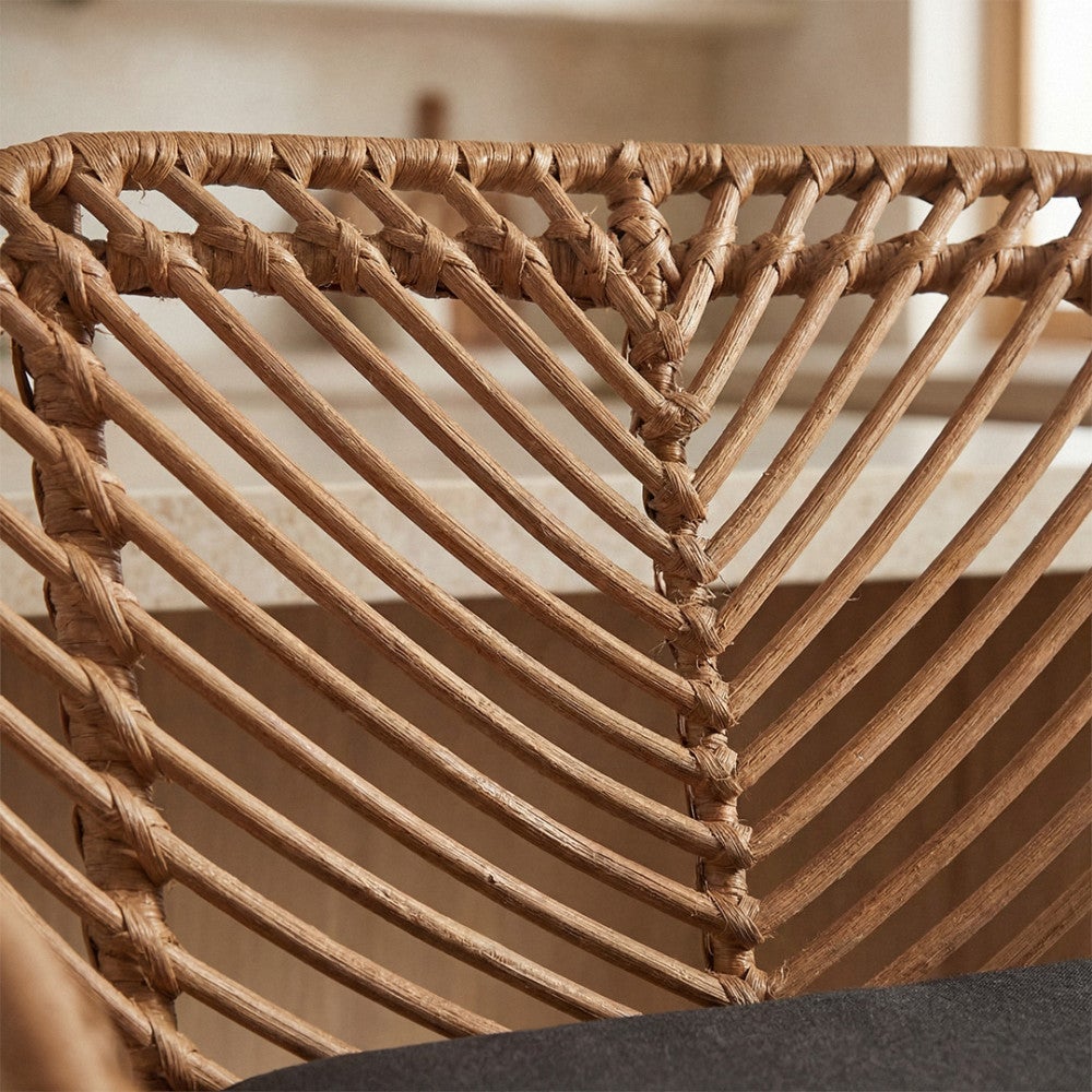 Nunuhai - Lot de 2 tabourets de bar en rotin H76cm - Bois foncé - 7