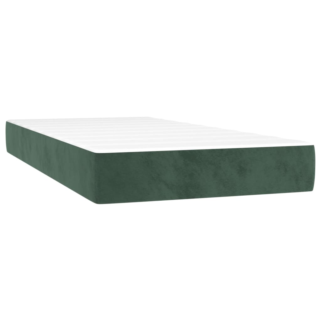 Maison Exclusive - Sommier à lattes de lit avec matelas Vert foncé 90x190 cm - 5