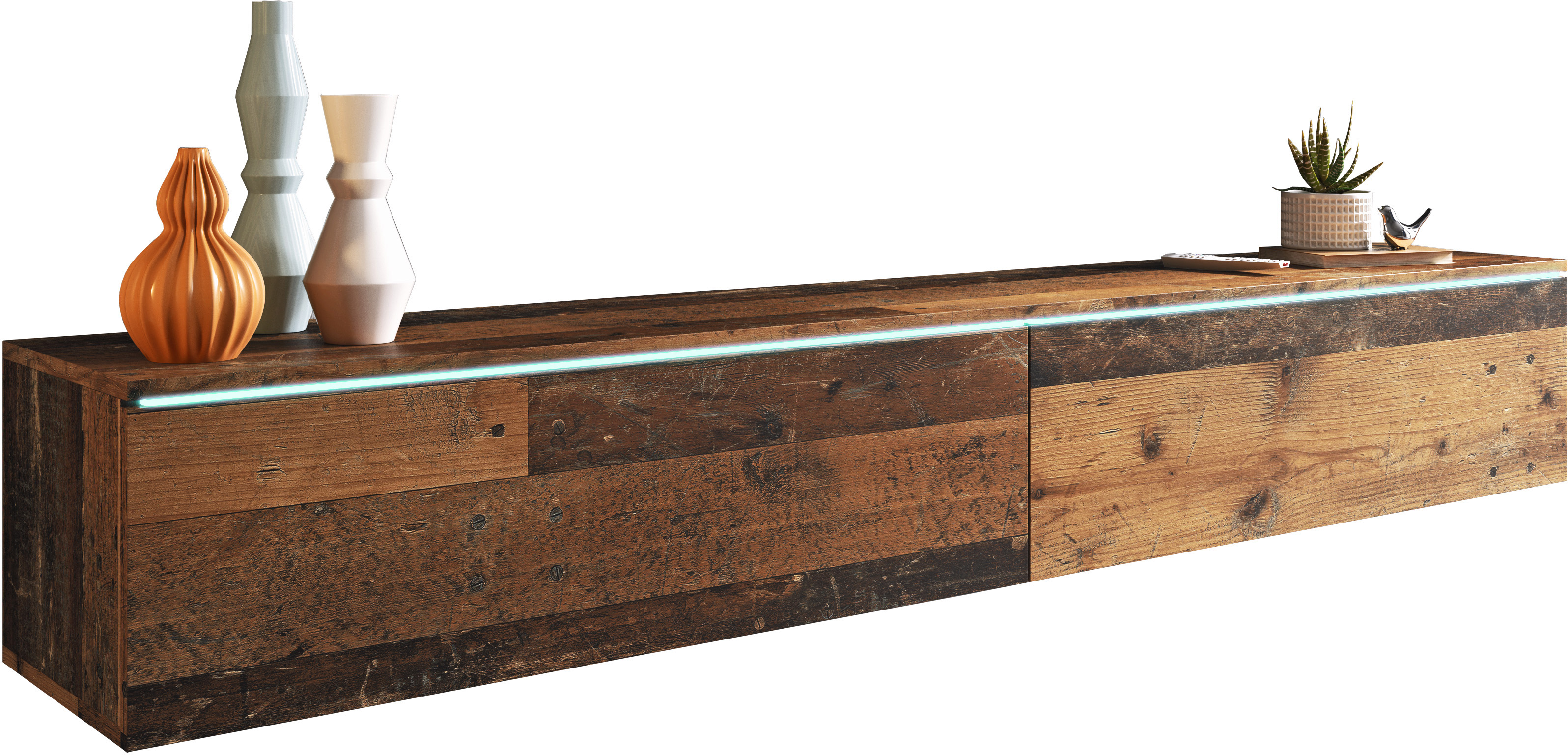 Szafka RTV DONNA 180 w kolorze old wood z oświetleniem LED