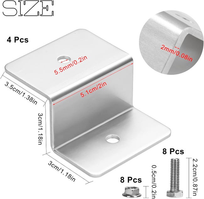 Pince en forme de Z pour montage au sol de panneaux solaires en profilé aluminium Pince en forme de Z pour montage au sol de panneaux solaires en profilé aluminium