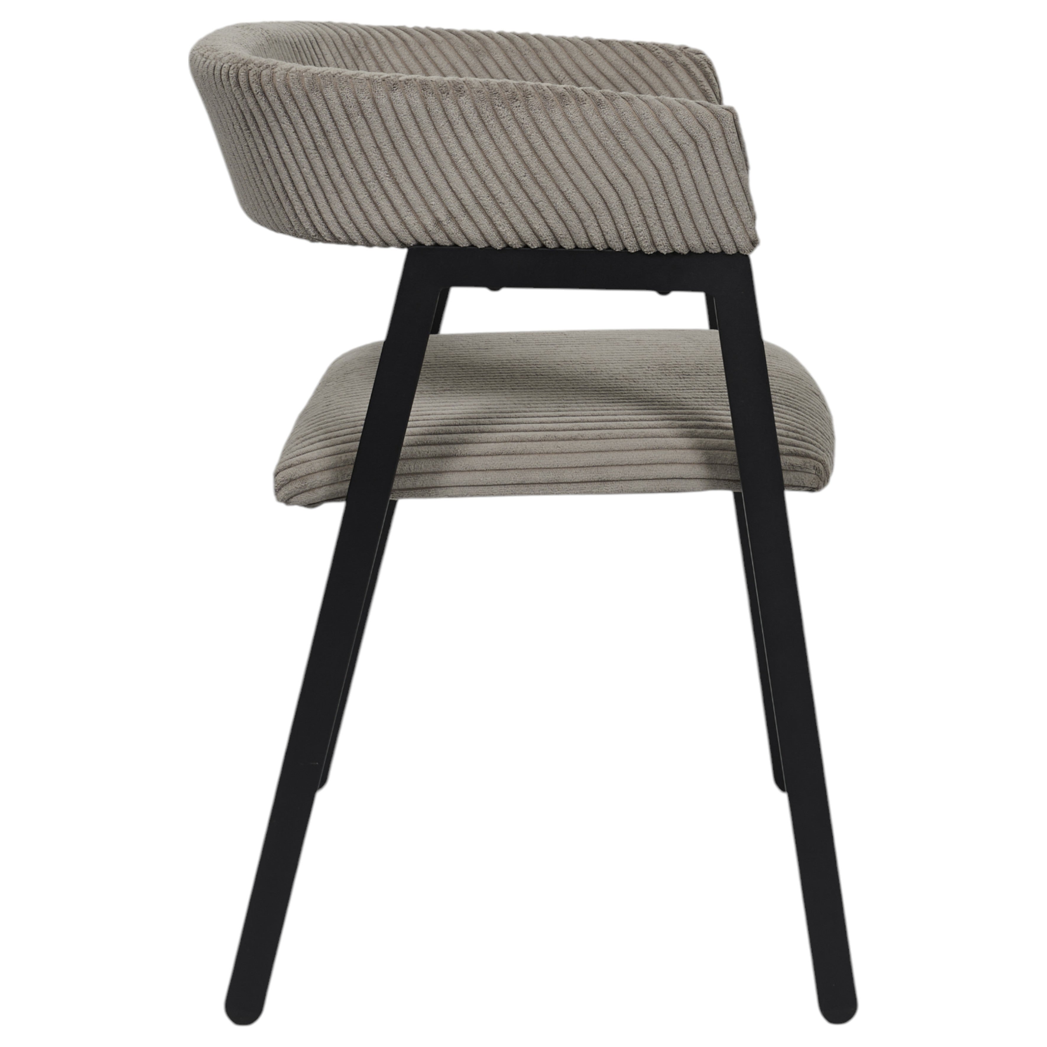 Lot De 2 Chaises - Home Deco Factory - Scott - Design - Côtelé - Taupe - 3