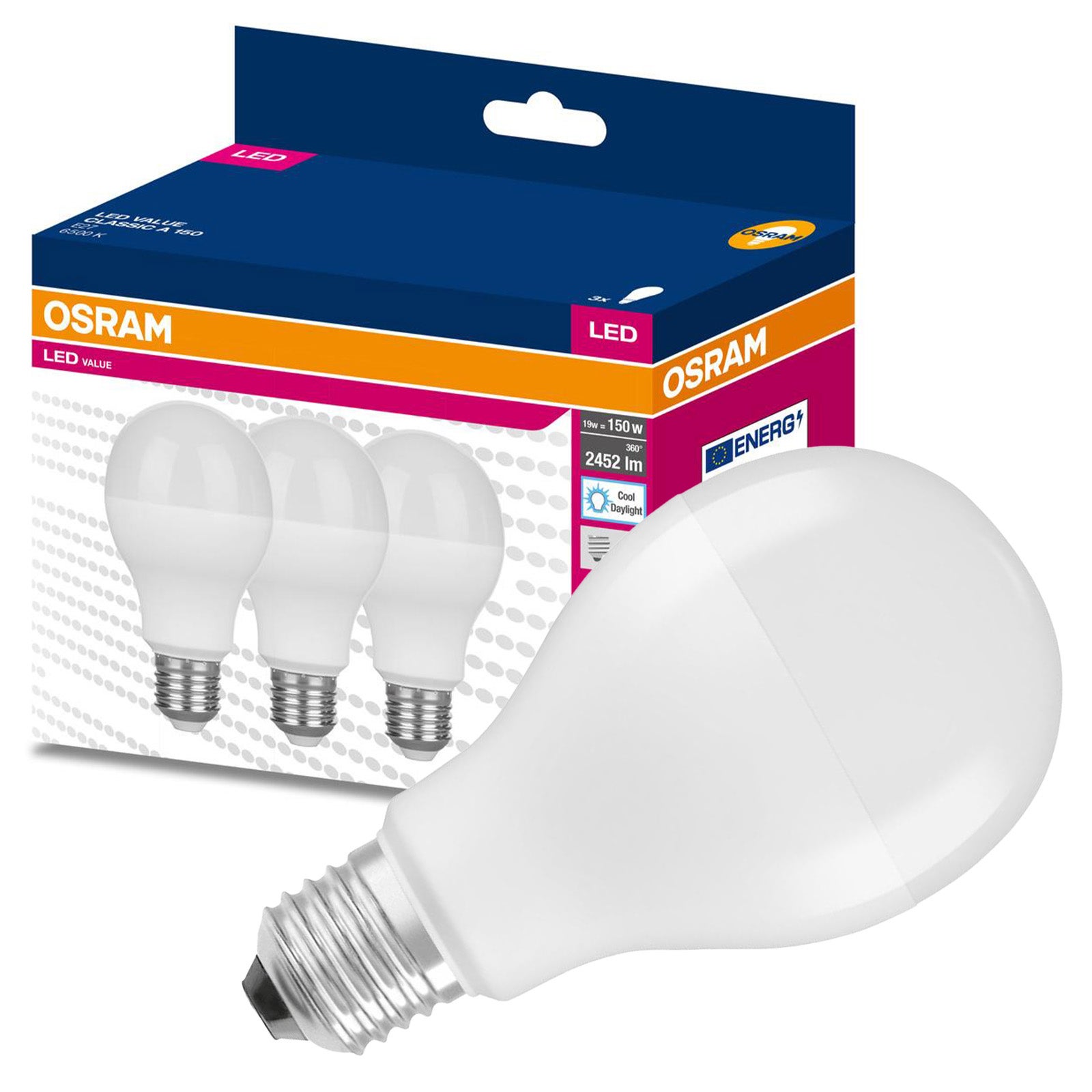 3x Żarówka LED Osram A68 E27 19W 2542lm 6500K Zimna 200st