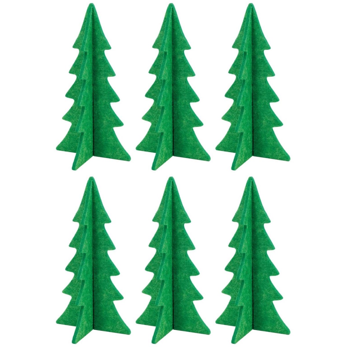 Lot De 5 Mini Sapins De Noël En Verre Cristal Vert - Décoration De Table Ou D