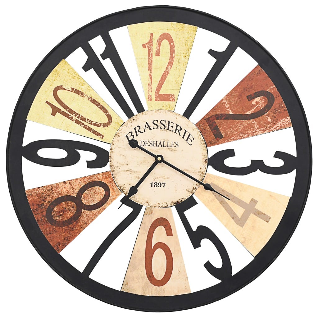 Reloj de pared | reloj mural de metal multicolor 60 cm cfw168139