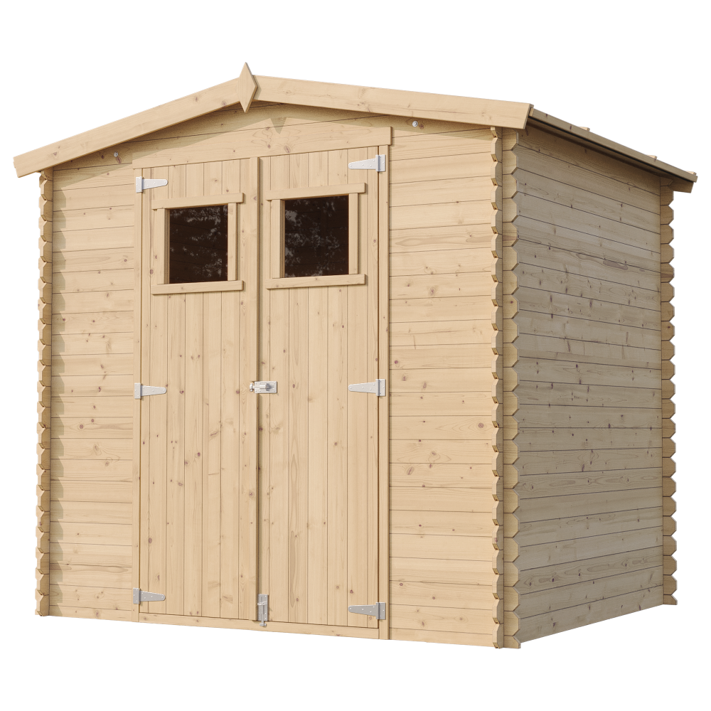Abri de jardin en bois - Stockage extérieur I236xL226xH218 cm/ 4.33 m2 Petit abri à outils, Local à vélos - Toit imperméable, fenêtres TIMBELA M369 - 2