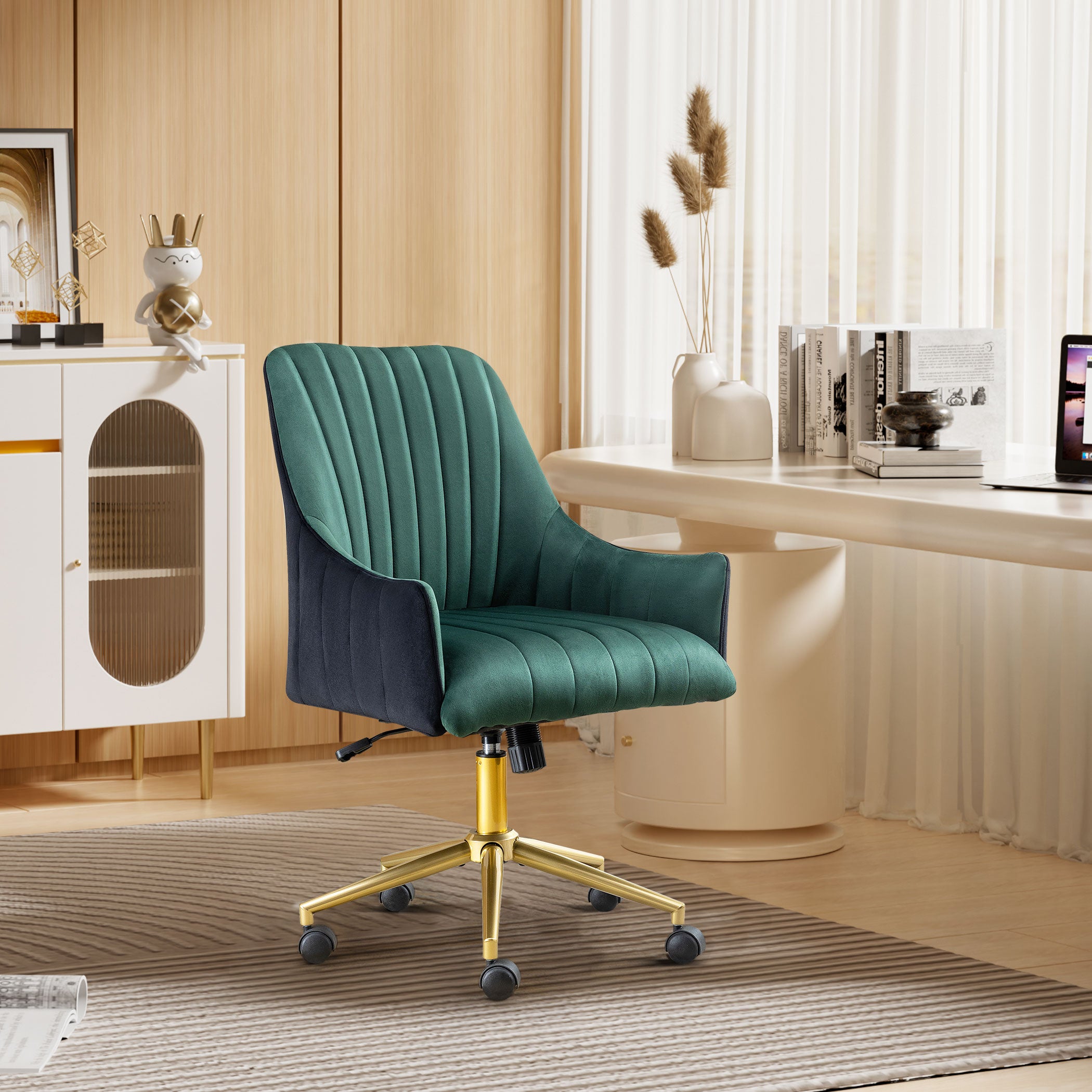 Chaise De Bureau En Velours Ramona Rembourree