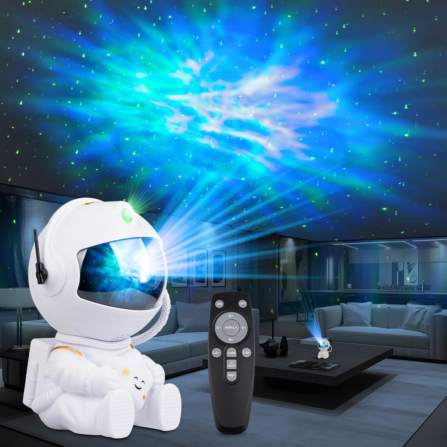 Projektor gwiazd LED dla astronautów z nebulą, gwiazdami i pilotem, obrót o 360°, dla dzieci i dorosłych mających problemy ze snem