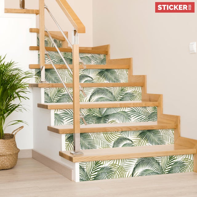 Stickers Escaliers Palmier - 16cm x 100cm | Lot de 3 contremarches
