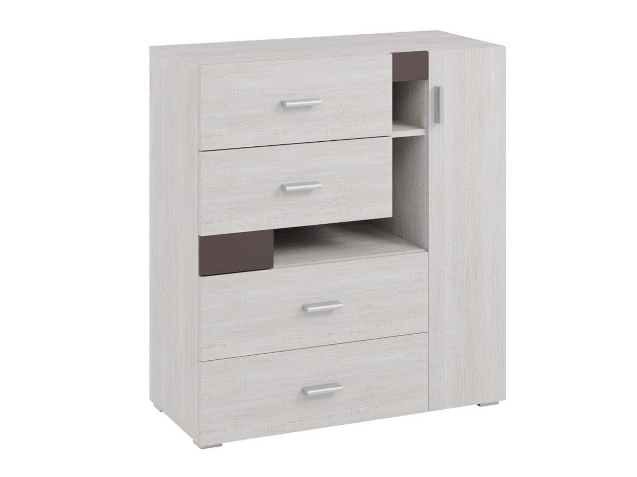 Cassettiera 3 Cassetti Pino V2 - Credenza Moderna Antracite/cemento 56x86.5x36cm - Foto 10