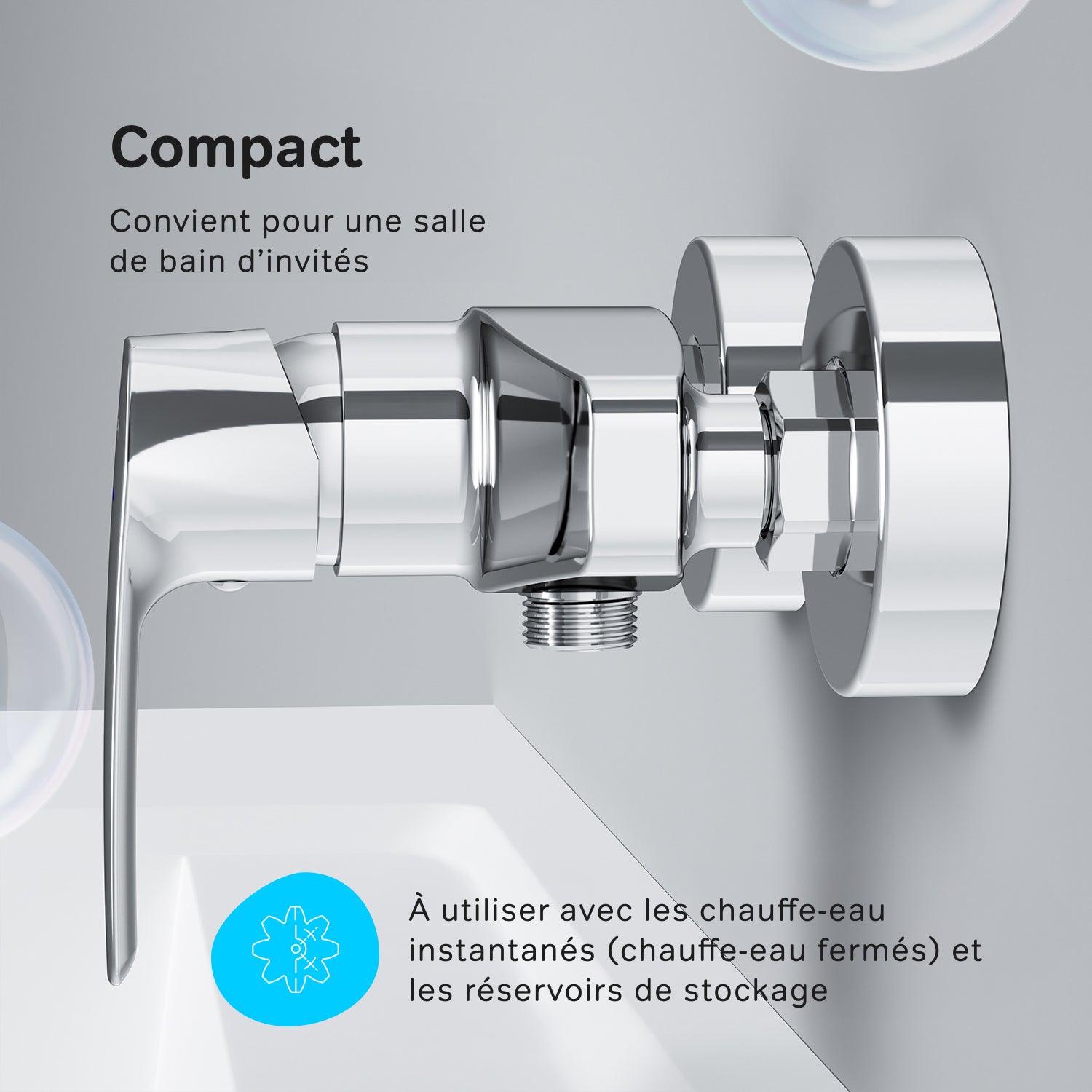 Mitigeur mécanique de douche Robinet de douche Chromé, Gem FGA20000 AM.PM - 5