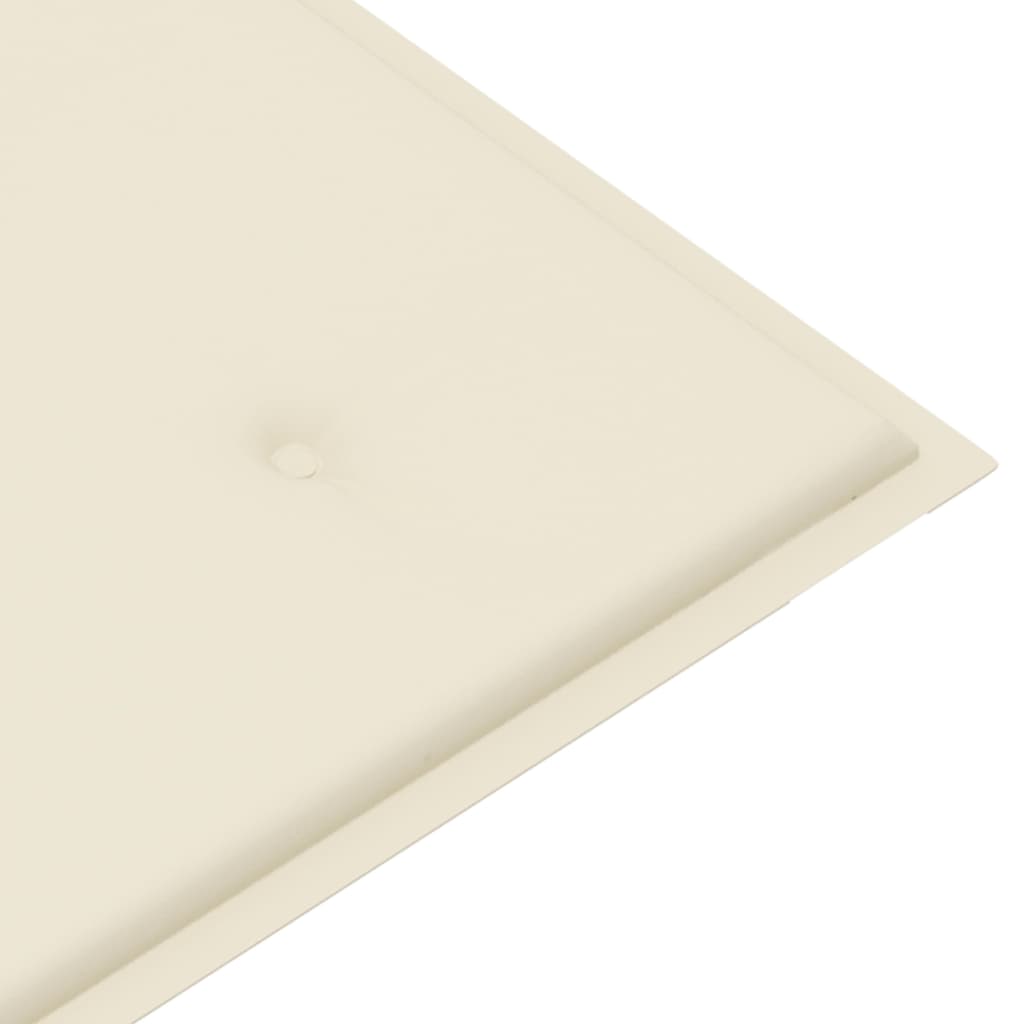 Banc de jardin avec coussin crème 112 cm Bois de teck massif - 6