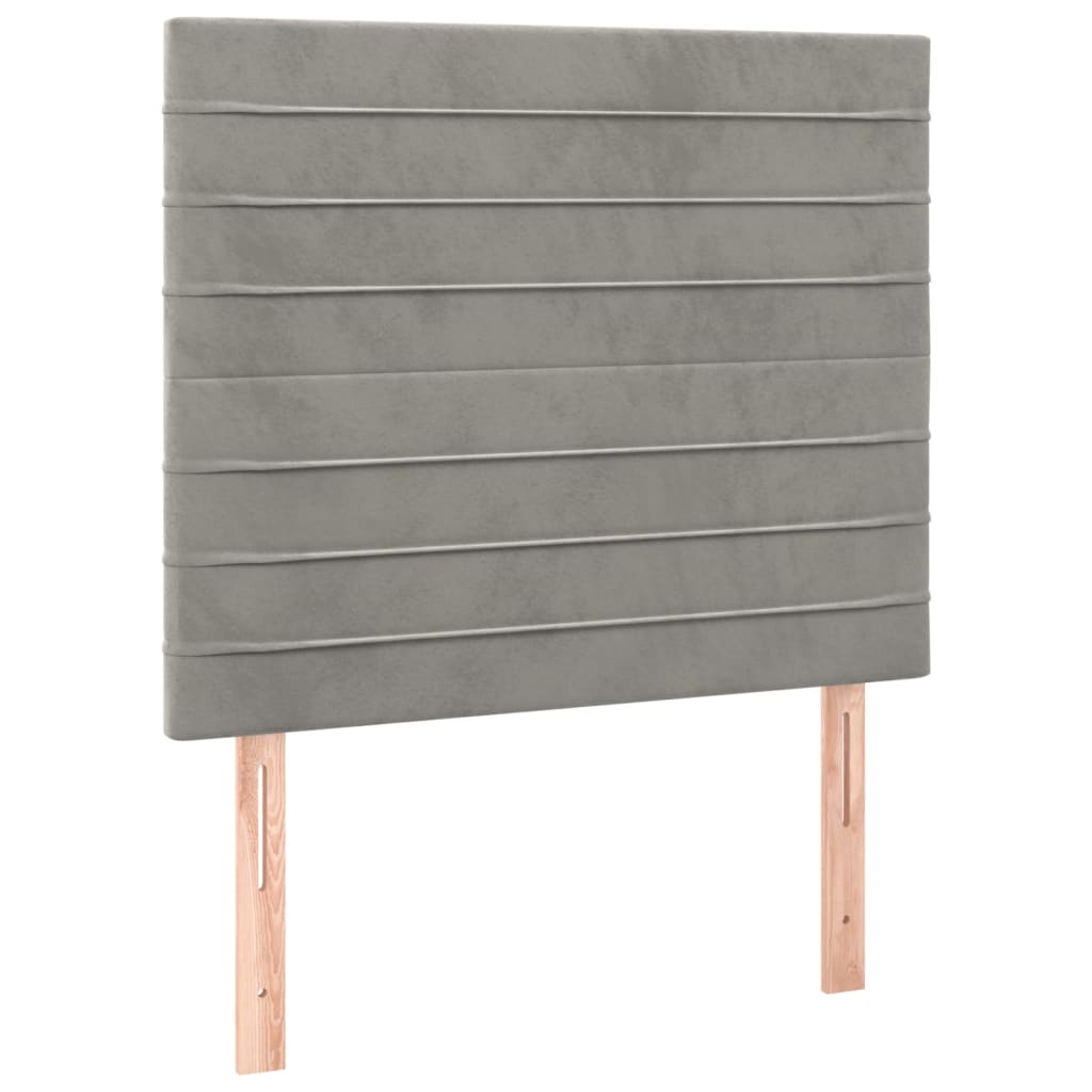 Cadre de lit sans matelas, en velours, gris clair, pour la chambre, 120 × 200 cm - 8