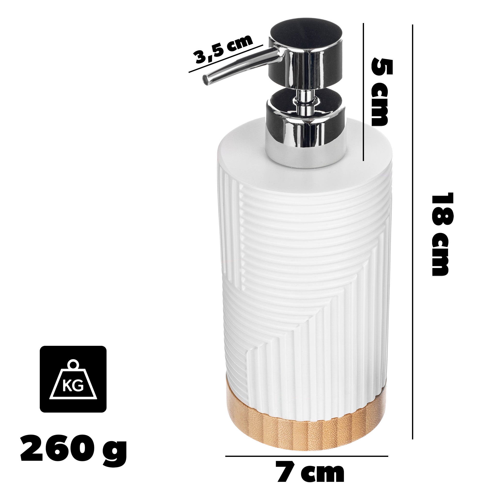 DOZOWNIK MYDŁA W PŁYNIE NA MYDŁO 320ml BIAŁY POJEMNIK ŁAZIENKOWY POMPKA - 2