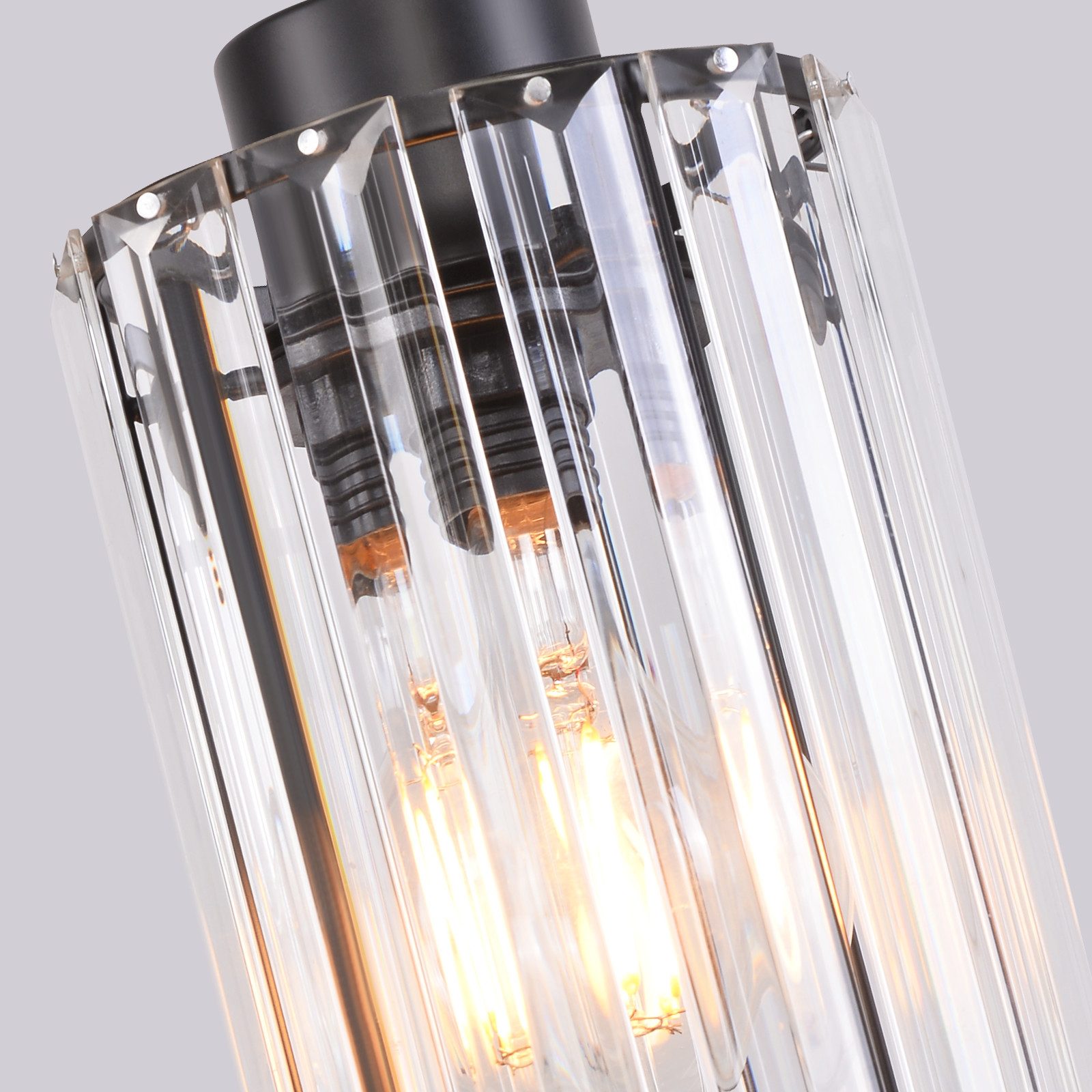 NETTLIFE Nowoczesna czarna kryształowa lampa wisząca nad stół jadalny 3 płomienie E27 - 4