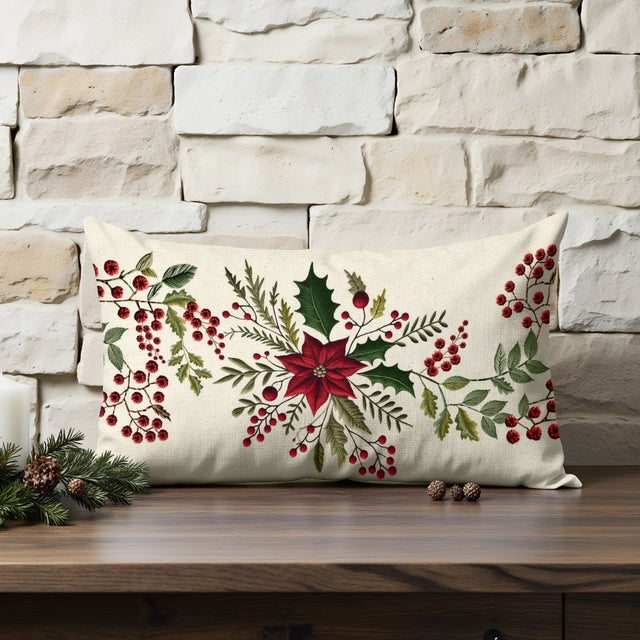 4 Pièces Housse De Coussin Noël 45x45cm - Taies D'Oreiller Lin Décoratives Flocons Et Arbres