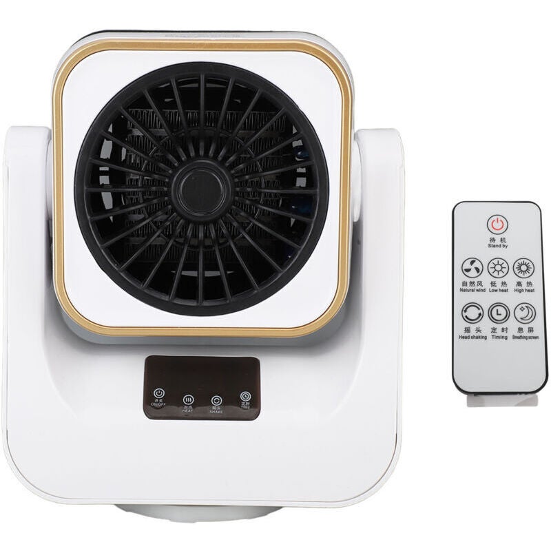 Grzejnik 2 w 1 - Mały wentylator kombinowany - Cyfrowy wyświetlacz LED - Biały