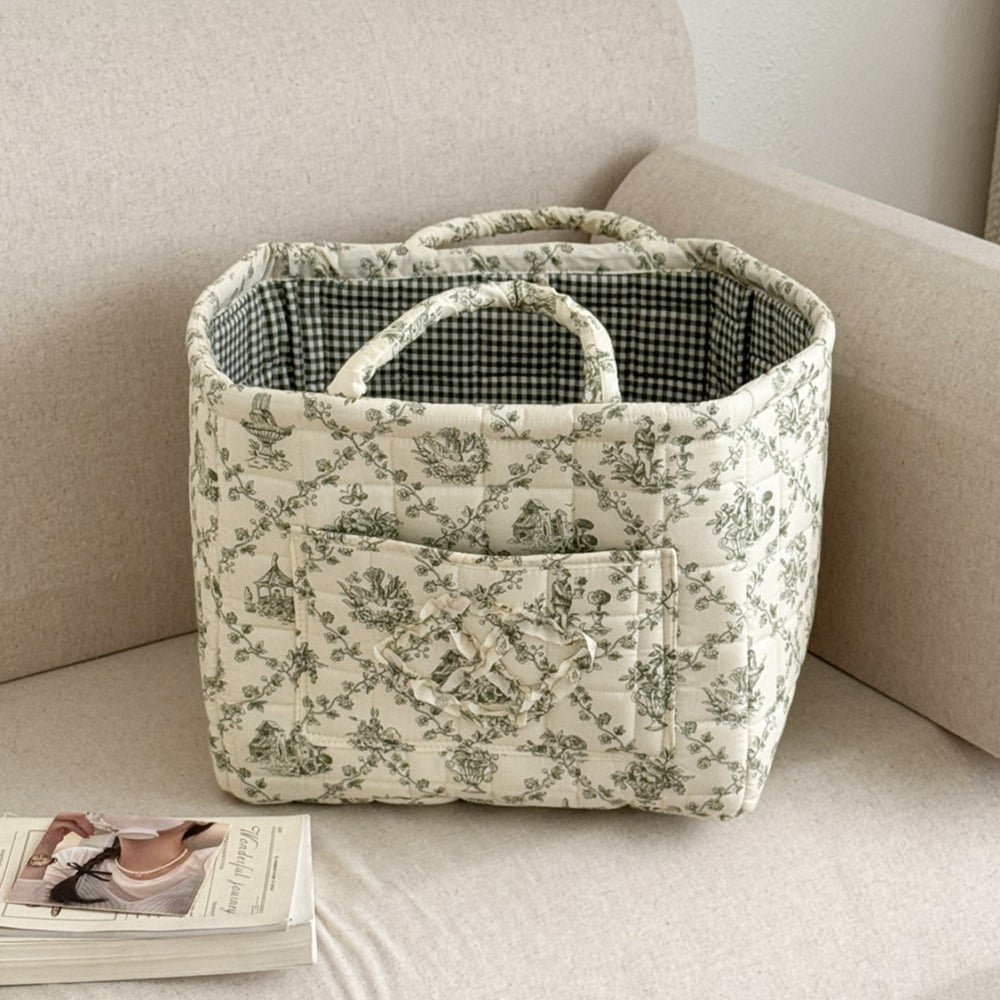 Piccolo Cesto Portaoggetti In Cotone Intrecciato | 24x24x18 Cm | Organizer Per Armadio E Cameretta Dei Bambini